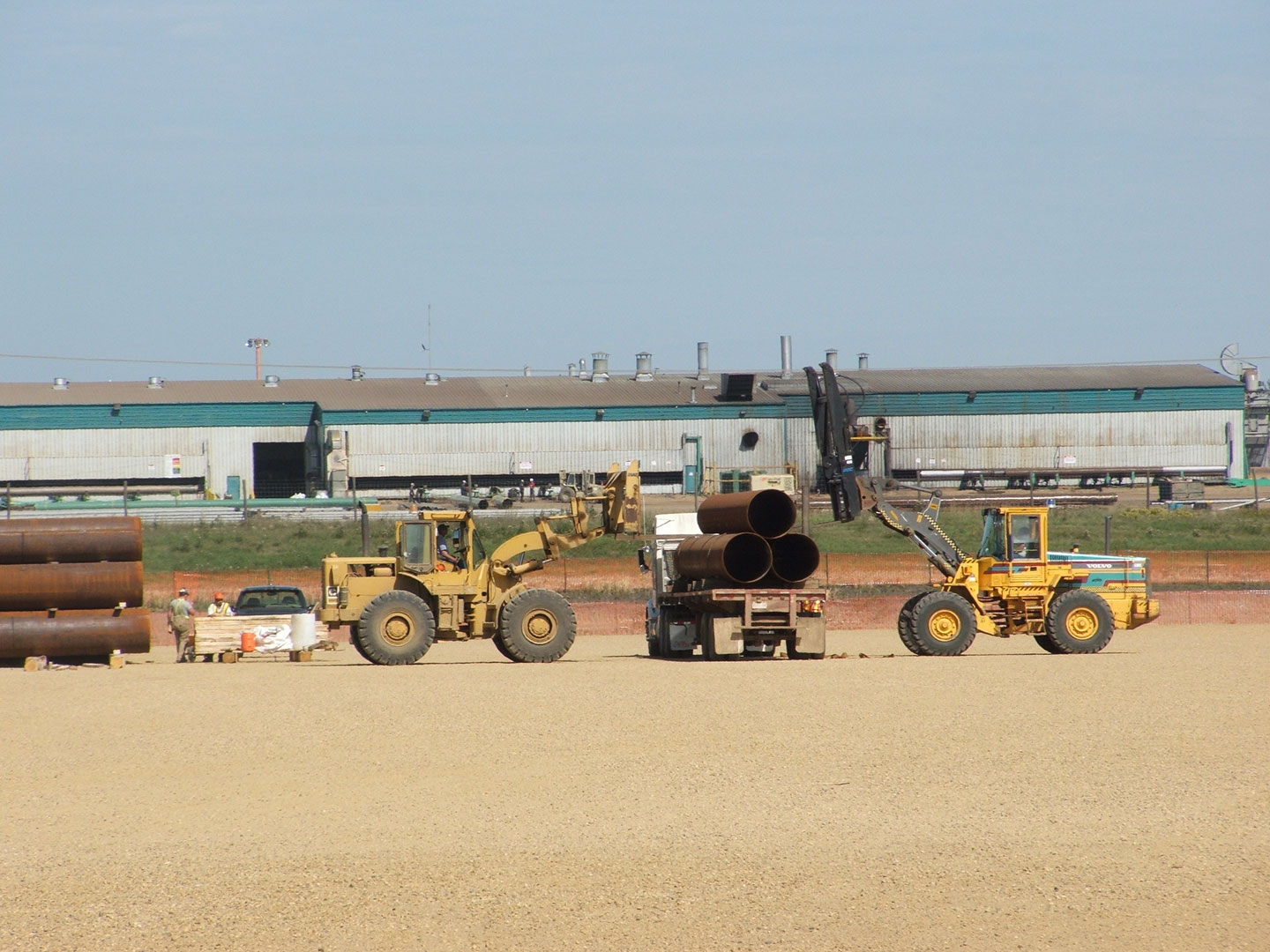 Heavy equipment working on a pipeline
